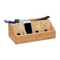 relaxdays Schreibtisch-Organizer Bambus