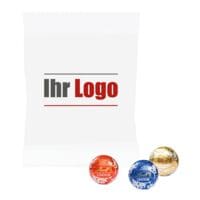 3er-Pack Lindor Pralins im Papierttchen mit Ihrem Logo