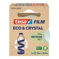 tesa Klebefilm Eco & Crystal, transparent, 1 Stck, 19 mm / 33 m