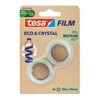 tesa Klebefilm Eco & Crystal, transparent, 2 Stck, 19 mm / 10 m