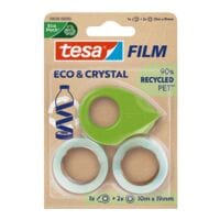 tesa Klebeband-Set Eco & Crystal, transparent, 2 Stck, 19 mm / 10 m