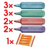 Textmarker-Set »TL 46 Metallic« 10 Stifte in 4 Farben inkl. Kaubonbons »Karamell Riesen«