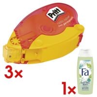 Pritt 3x Kleberoller Refill non-permanent inkl. Duschgel Joghurt & Aloe Vera