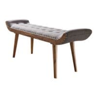Wohnling Sitzbank Stoff / Massivholz Chesterfield-Design 125 cm