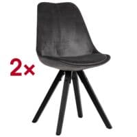 Wohnling 2er-Set Esszimmersthle Stoffbezug schwarz