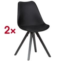 Wohnling 2er-Set Esszimmersthle Kunststoff schwarz