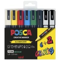 POSCA 8er-Pack Acrylstift POSCA PC-5M farbsortiert