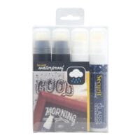 Securit 4er-Pack Kreidestifte »CHALKMARKERS Waterproof« 7-15 mm weiß 