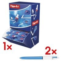 20x Tipp-Ex Einweg-Korrekturroller EASY CORRECT® 4,2 mm / 12 m inkl. 2x 4-Farb-Kugelschreiber »4 Colours«