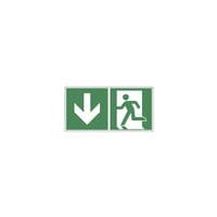 LimarLite Rettungszeichen Notausgang abwrts [E001] 40 x 20 cm Folie (0,4 mm)