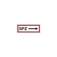 LimarLite Feuerwehrzeichen Textschild SPZ und Pfeil rechtsweisend 29,7 x 10,5 cm Folie (0,4 mm)