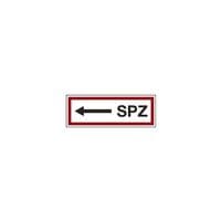 LimarLite Feuerwehrzeichen Textschild SPZ und Pfeil linksweisend 29,7 x 10,5 cm Folie (0,4 mm)