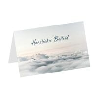 Trauerkarte LUMA KARTENEDITION Herzliches Beileid Wolken, Sonderformat, mit Umschlag, 1 Stck