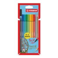 Stabilo 8er Promoetui Faserstifte Pen 68 + 2 Metallic-Buntstifte Pencil 68
