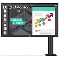 LG 27QN880P-B IPS Monitor, 68,6 cm (27''), 16:9, QHD, USB Typ C, DisplayPort, HDMI, USB-Hub, Kopfhrer-/Mikrofonkombinationsbuchse, Audio Out