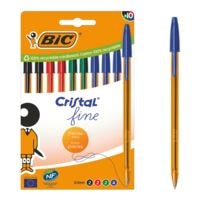 Kugelschreiber-Set BIC Cristal® Original Fine 4 Farben, dokumentenecht (schwarz / blau / grn)