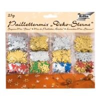 folia Paillettenmix Deko-Sterne sortiert