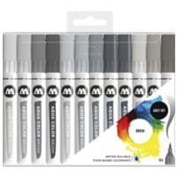 MOLOTOW 12er-Pack Brush-Pens Aqua Color Grey Set 2 farbsortiert