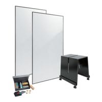 2x Whiteboard Meet up 90 x 180 cm schwarz inkl. Whiteboard Stand und Zubehr-Set
