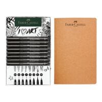 Faber-Castell 9-tlg. Tuschestifte-Set Pitt Artist Pen inkl. Skizzenheft