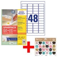 Avery Zweckform 3120er-Pack Universal Klebeetiketten L4736REV-65 inkl. Design-Sticker ZDesign