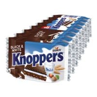Knoppers 8er-Pack Waffelschnitte Knoppers Black & White 200g