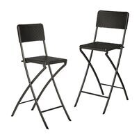 relaxdays 2er-Set Barhocker Rattan