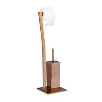 relaxdays 2-in-1 WC-Garnitur mit Toilettenpapierhalter WIMEDO kupfer
