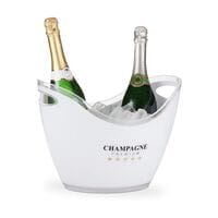 relaxdays Getränkekühler weiß 6 Liter mit Aufdruck