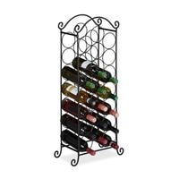 relaxdays Weinregal 21 Flaschen Eisen schwarz