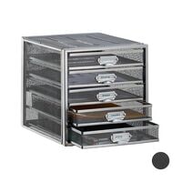 relaxdays Schubladenbox A4 mit 5 Fchern