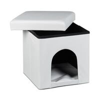 relaxdays Hundebox Sitzhocker - Kunstleder