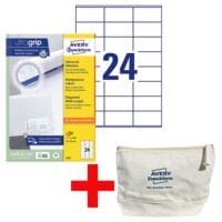 Avery Zweckform Universaletiketten permanent wei 70x36 mm 2400 Stck 3475 mit ultragrip inkl. Kosmetiktasche