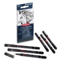 6x DERWENT Fineliner Line Maker 0,05  - 0,8mm