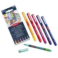 6x DERWENT Fineliner Line Maker Colour 0,05  - 0,8mm