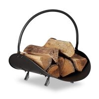 relaxdays Kaminholzkorb Metall - 38x48x40 cm