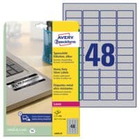 Avery Zweckform Silberne Typenschild-Etiketten 45,7x21,2 mm 960 Stück Avery Zweckform Silberne Typenschild-Etiketten 45,7x21,2 mm 960 Stück