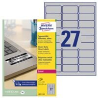 Avery Zweckform Silberne Typenschild-Etiketten 63,5x29,6 mm 2700 Stück Avery Zweckform Silberne Typenschild-Etiketten 63,5x29,6 mm 2700 Stück