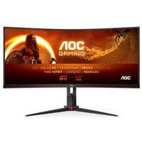 AOC CU34G2XP/BK VA Monitor, 86,4 cm (34''), 21:9, UWQHD, HDMI, DisplayPort, USB, Audio Out, 3,5-mm-Stecker
