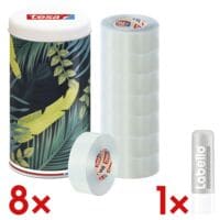 tesa Klebefilm Eco & Crystal, transparent, 8 Stck, 19 mm / 33 m inkl. Lippenpflegestift Hyaluron Lip Moisture Plus