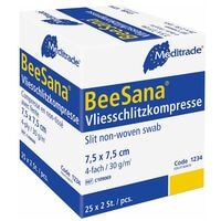Meditrade Vliesschlitzkompresse 4-fach BeeSana 25 x 2 Stck