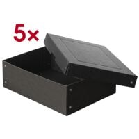 Falken Archiv-Box PURE Box Black DIN A4 100mm 5 Stck