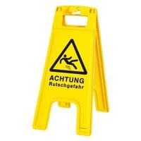 Warnschild »Achtung Rutschgefahr« klappbar gelb Polypropylen Warnschild »Achtung Rutschgefahr« klappbar gelb Polypropylen
