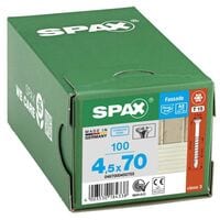 SPAX Fassadenschrauben T15 Linsensenkkopf A2 4,5 x 70 mm 100 St.