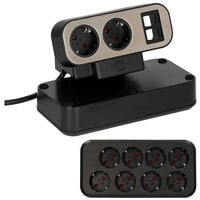 10-fach Tischsteckdosenleiste Brennenstuhl estilo Duplex mit Schalter schwarz