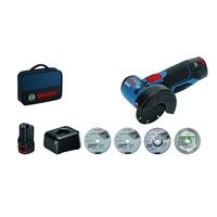 BOSCH Akku-Winkelschleifer-Set GWS 12V-76 12.0 V Ladegert, 2 Akkus, Tasche, Zubehr