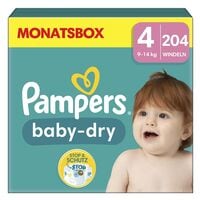 Pampers Windeln baby-dry™ Monatsbox Gr.4 (9-14 kg) 204 Stck
