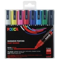 8x uni-ball Permanent-Marker POSCA PC-5M - Rundspitze