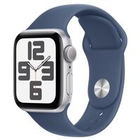 Apple Watch SE 40 mm Aluminium Silber (GPS) Sportarmband S/M 32 GB denim, silber