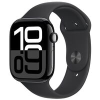 Apple Watch Series 10 46 mm Aluminium Diamantschwarz (GPS+Cellular) Sportarmband schwarz S/M 64 GB schwarz, diamantschwarz